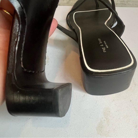 Rag & Bone Women's Colt Black Mid-Heel Sandal Size 9.5 Square Toe - Picture 15 of 16